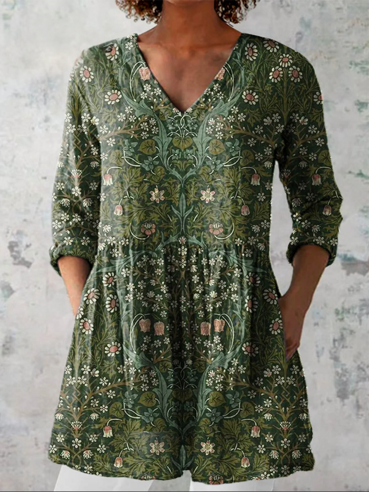 Julita - Blusa Lunga con Scollo a V