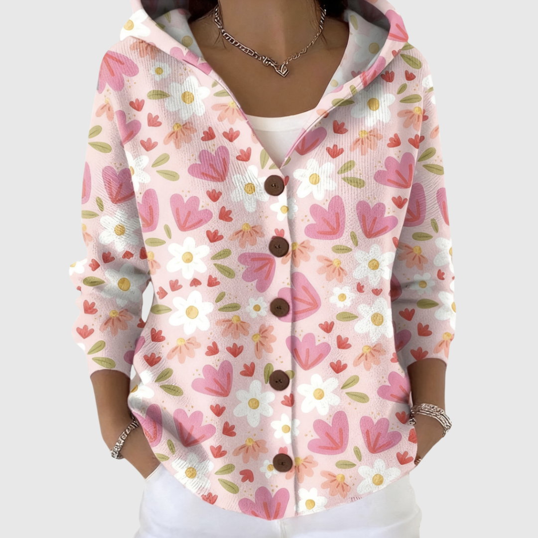 Emilia - Comoda cardigan in maglia con cappuccio