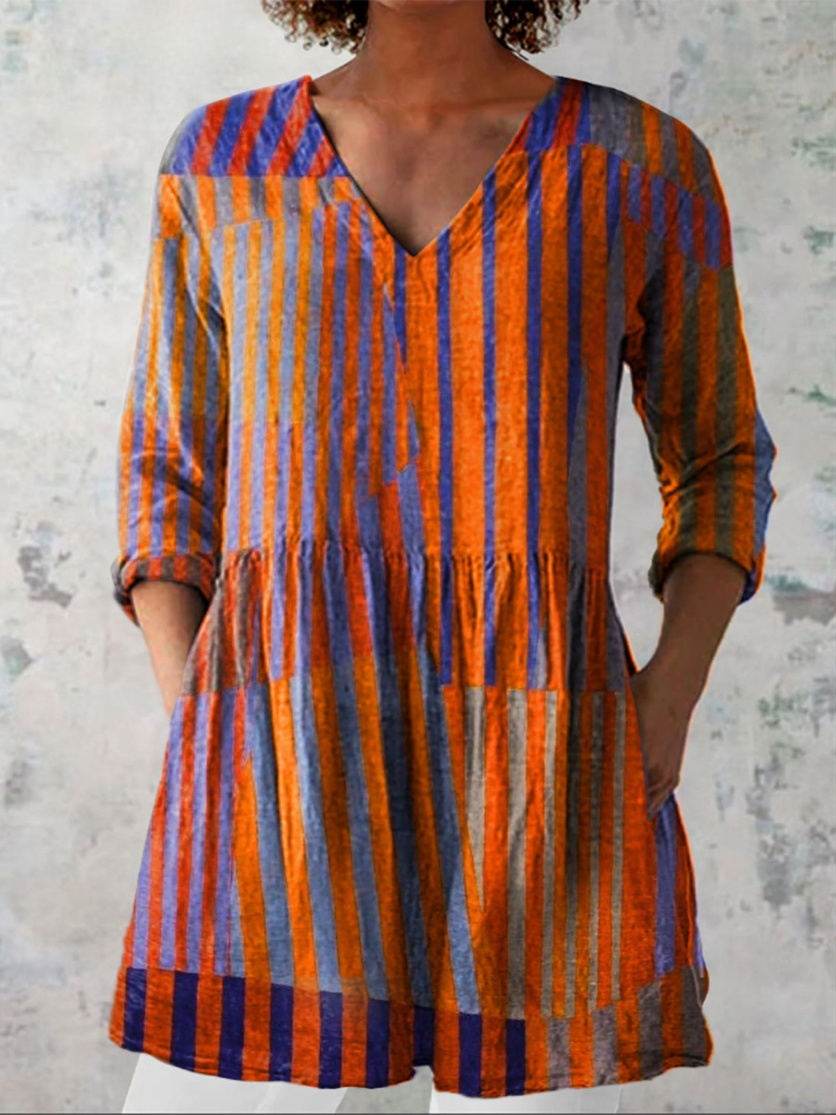Nadia - Blusa Lunga con Scollo a V