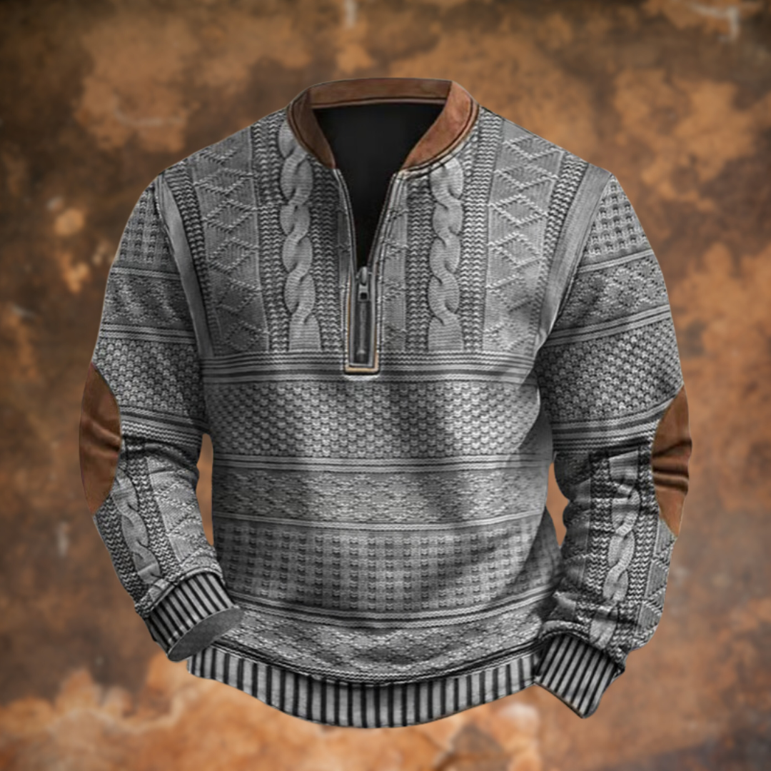 Anton – maglione da uomo con mezza zip e dettagli stilosi