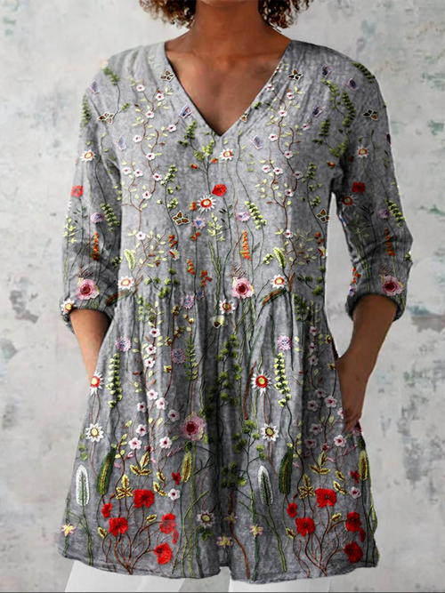 Amelia | Blusa Lunga con Scollatura a V – bluse estive da donna | Erminia Boutique Bologna