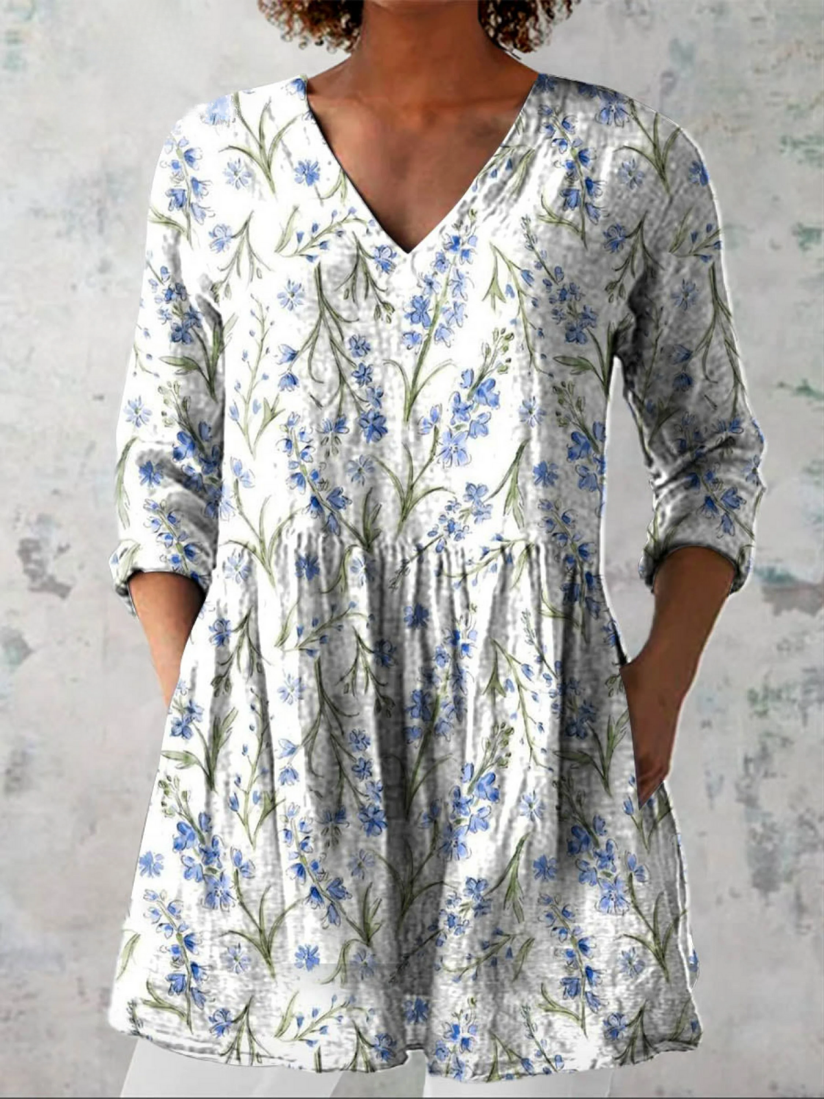 Joanna - Blusa Lunga con Scollo a V