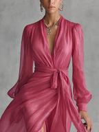 Amelia – Abito Maxi Fluttuante con Spacco
