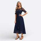 Anna - Abito in Pizzo con Maniche Corte