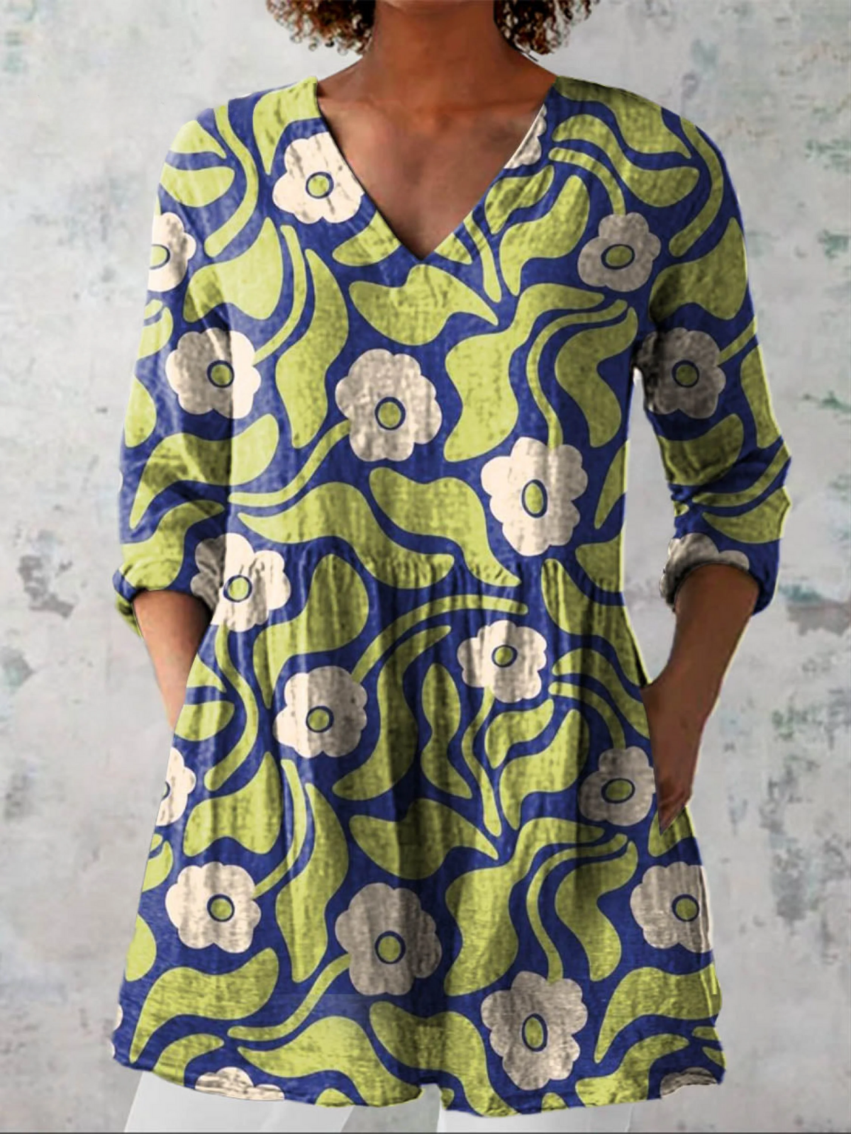 Elwira - Blusa Lunga con Scollo a V