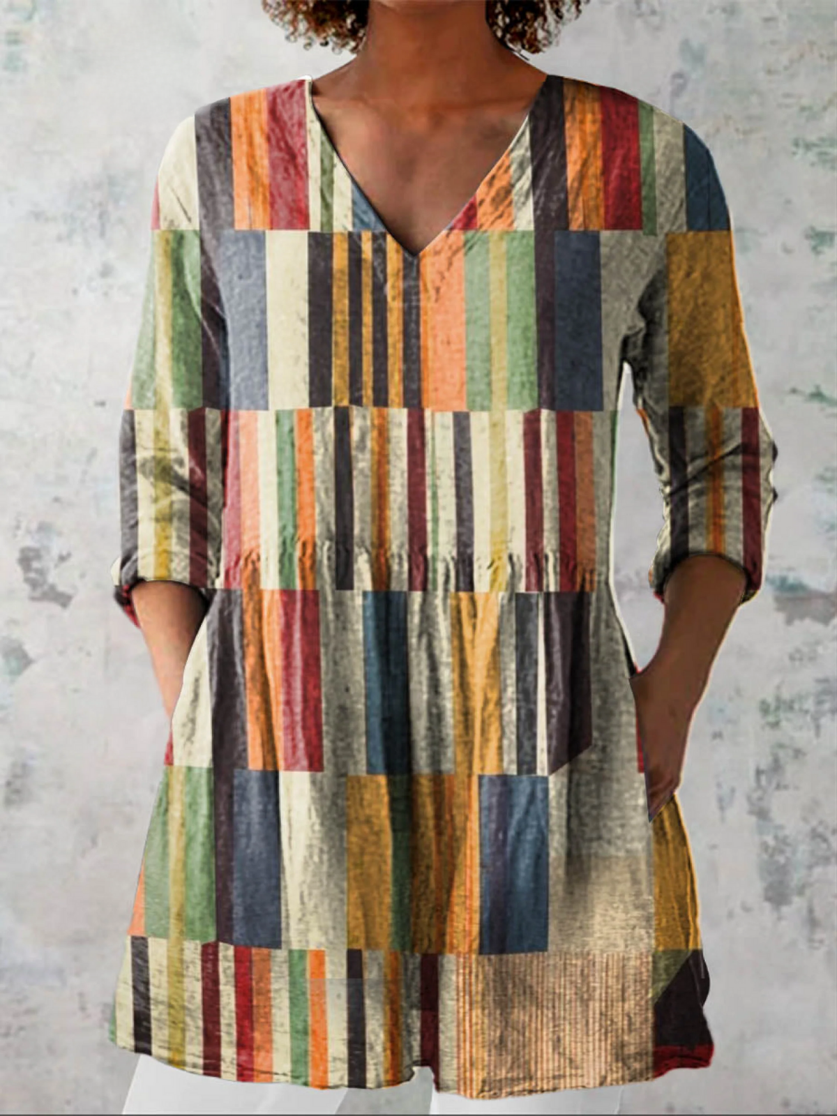 Klaudia - Blusa Lunga con Scollatura a V