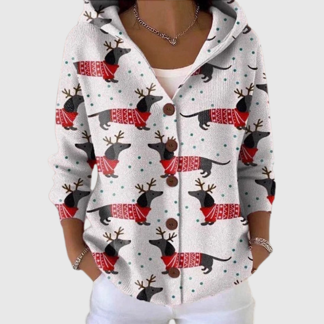 Grażyna - Maglione comodo con cappuccio