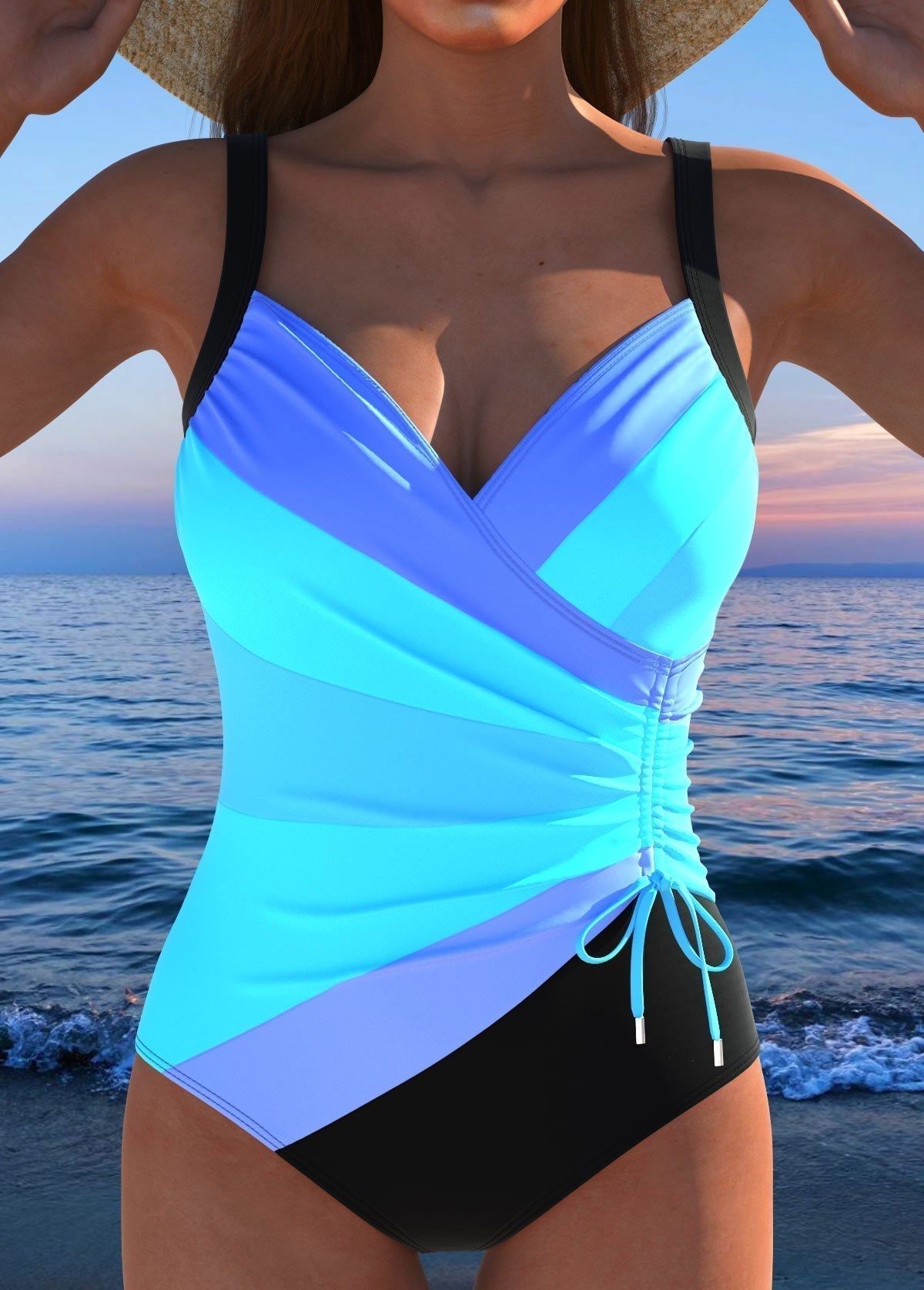 Anna - Costume da bagno avvolgente con stampa colorata