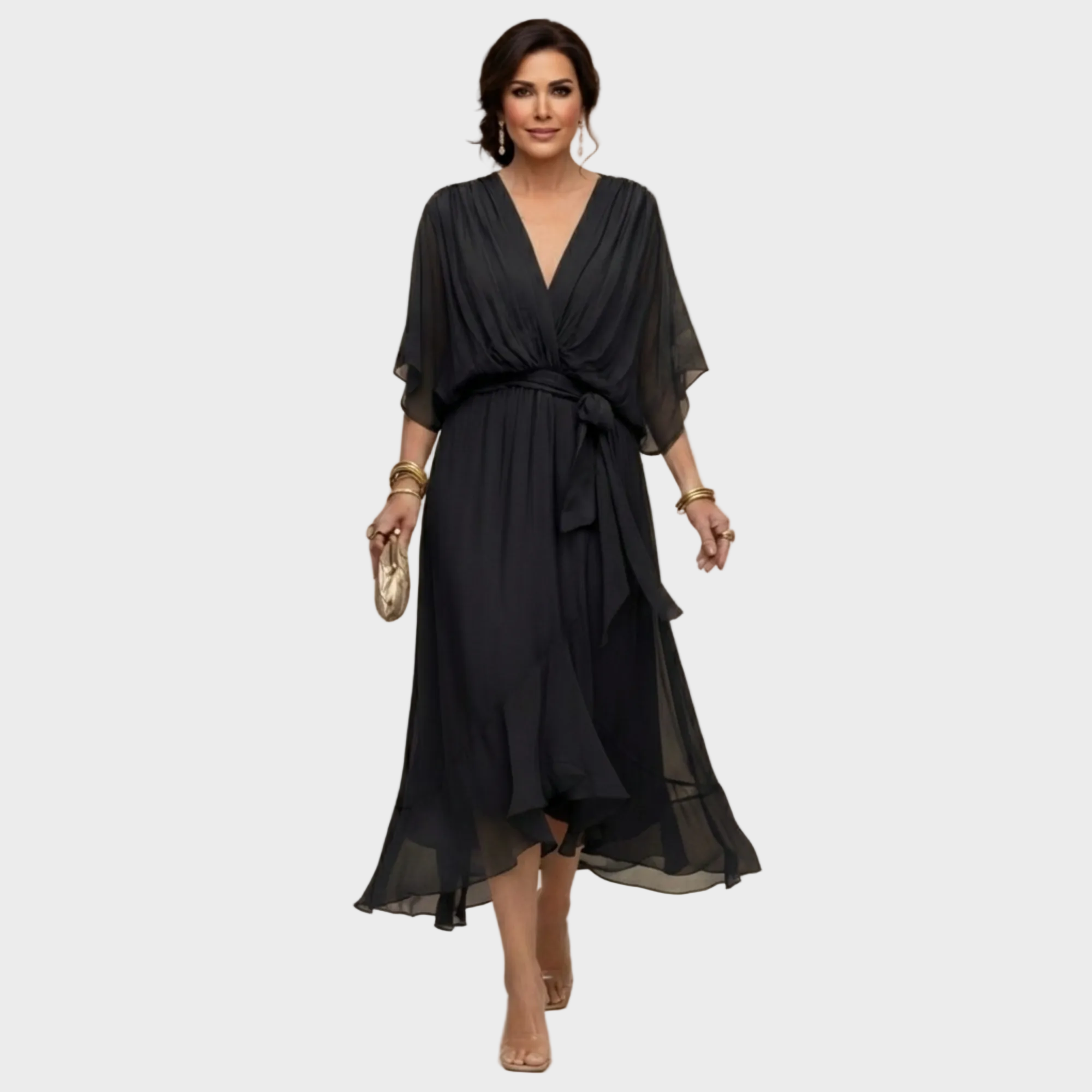 Monica Chiffon - Vestito con scollatura a V