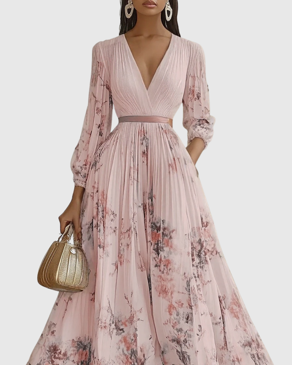Zuzanna - Elegante Maxi Abito con Pieghe