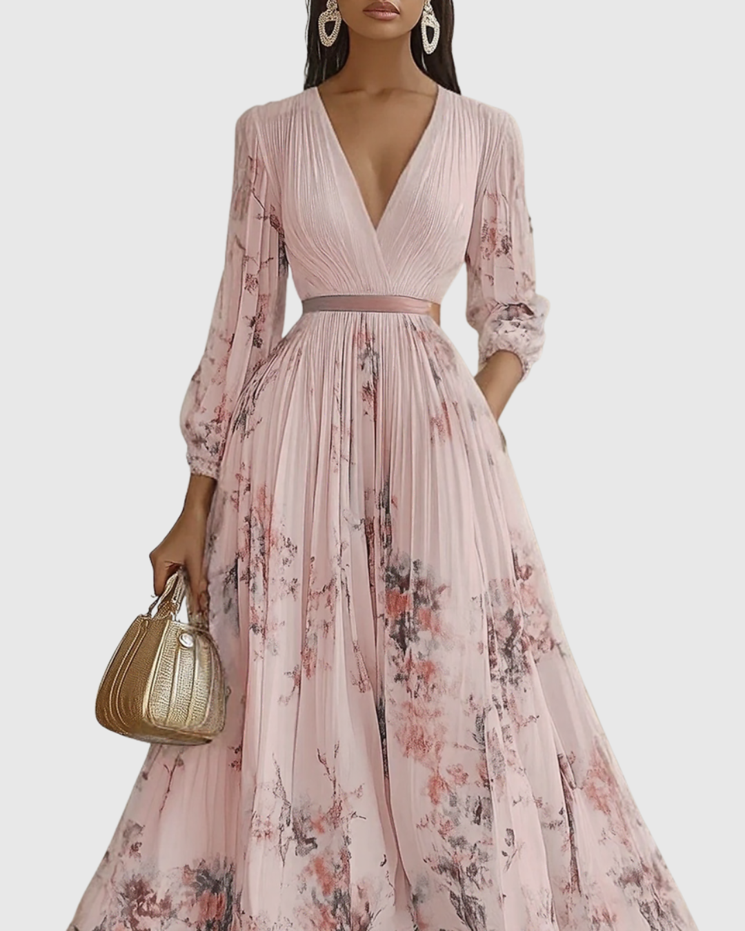 Zuzanna - Elegante Maxi Abito con Pieghe