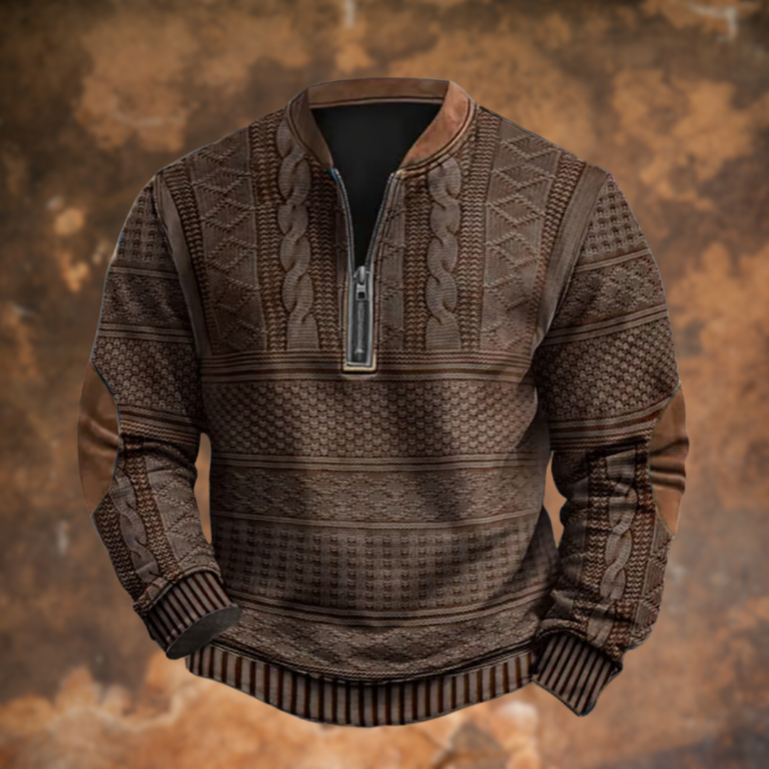 Anton – maglione da uomo con mezza zip e dettagli stilosi