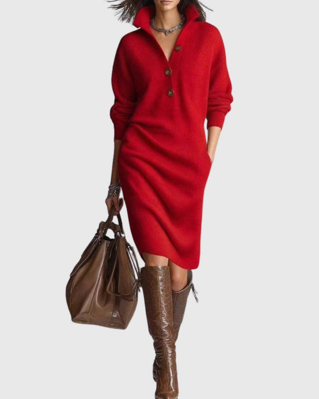 Amelia | Abito Midi in Lana Pura per l'Inverno – abiti invernali da donna | Erminia Boutique Bologna