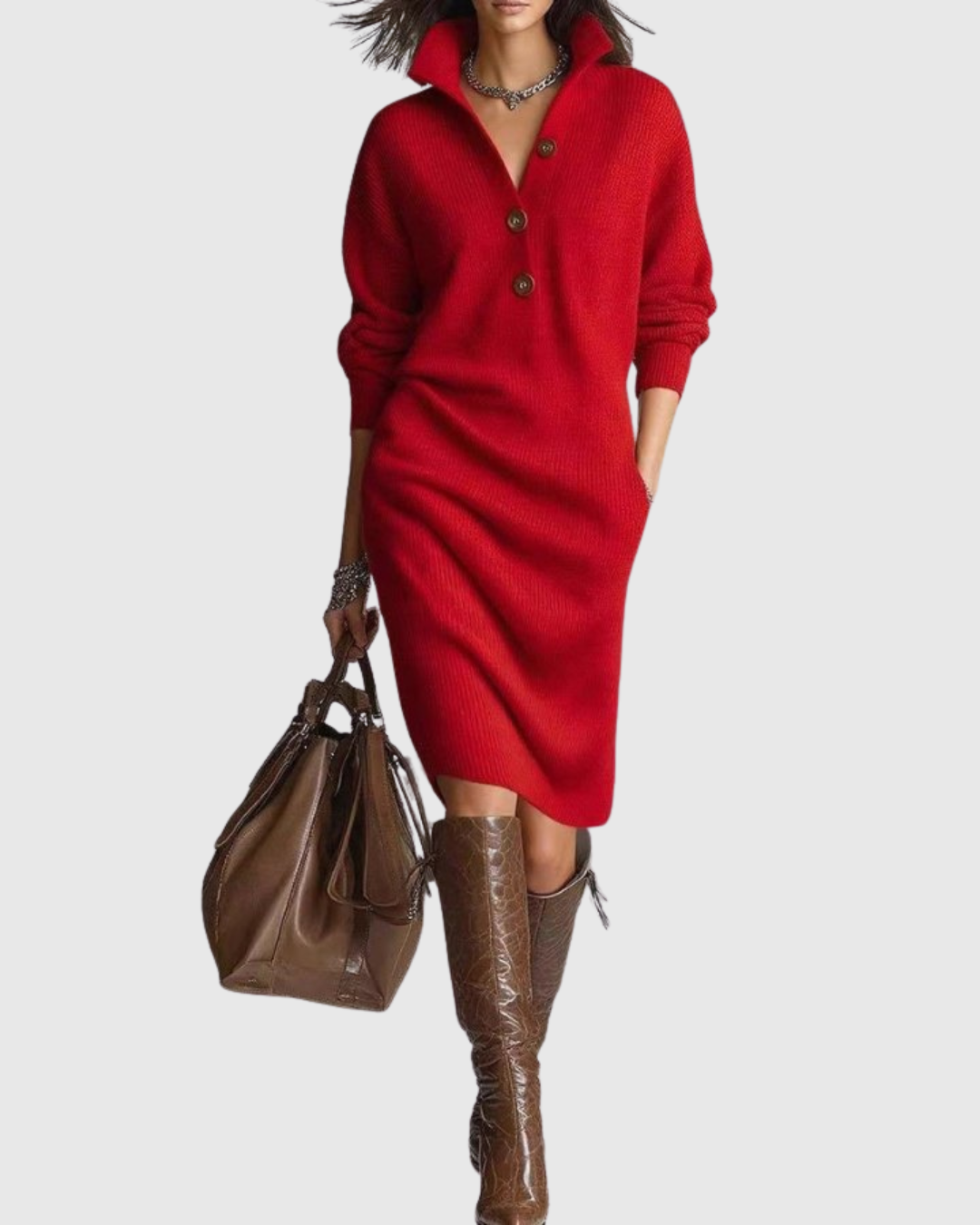 Amelia - Abito Midi in Lana Pura per l'Inverno