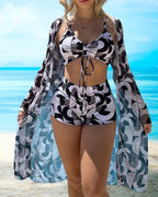 Giovanna | Set bikini a 3 pezzi con stampa – costumi da bagno donna | Erminia Boutique Bologna