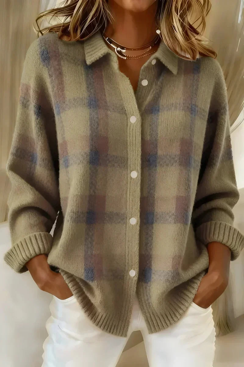Sylwia - Morbido cardigan a quadri