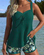 Sabrina | Tankini a righe con pantaloni da spiaggia a due pezzi – costumi da bagno donna | Erminia Boutique Bologna