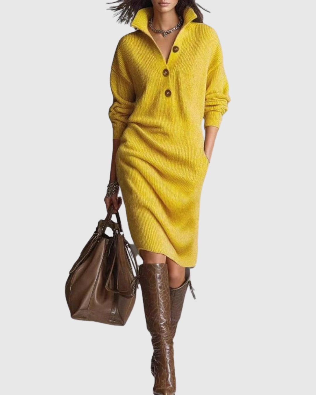 Amelia - Abito Midi in Lana Pura per l'Inverno