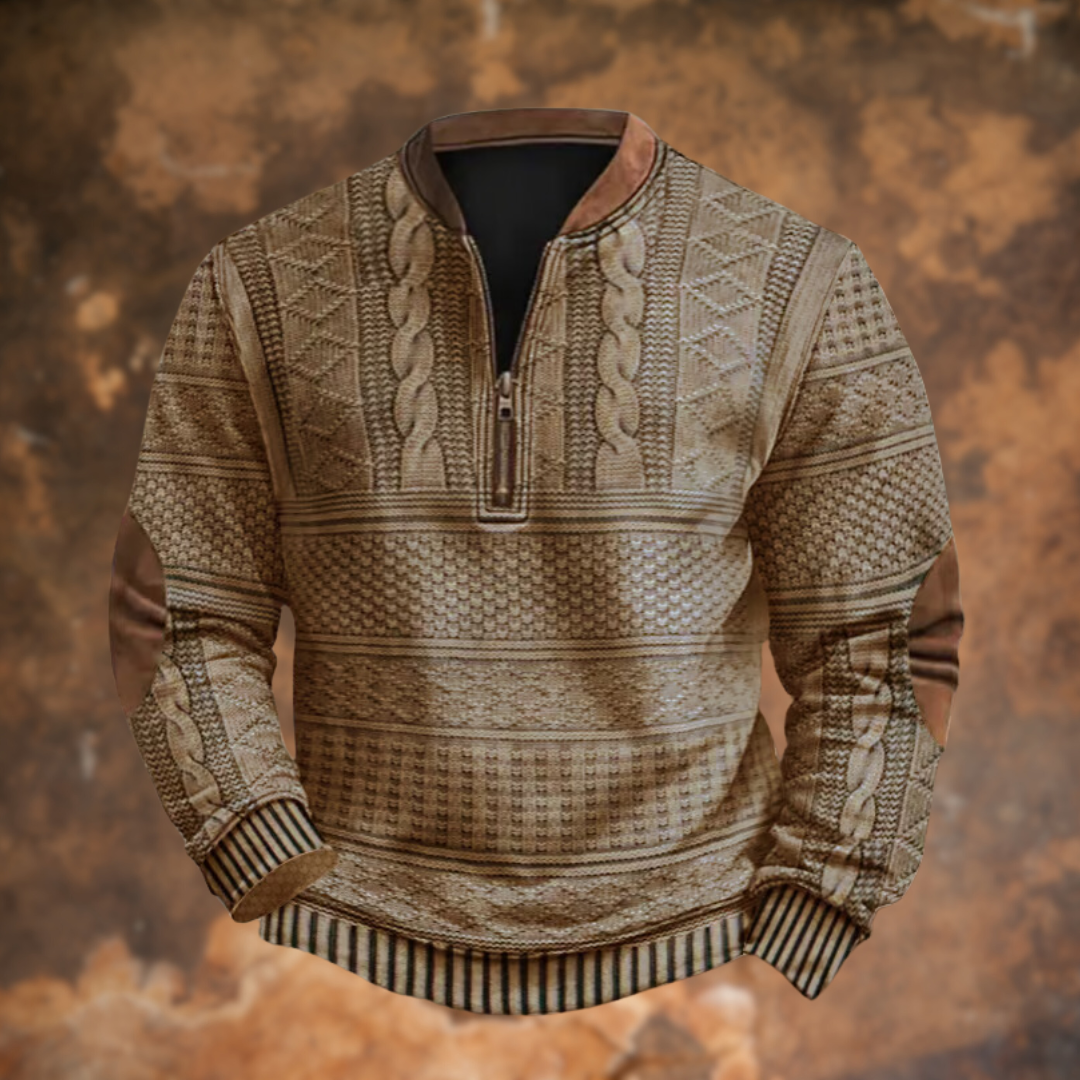 Anton – maglione da uomo con mezza zip e dettagli stilosi