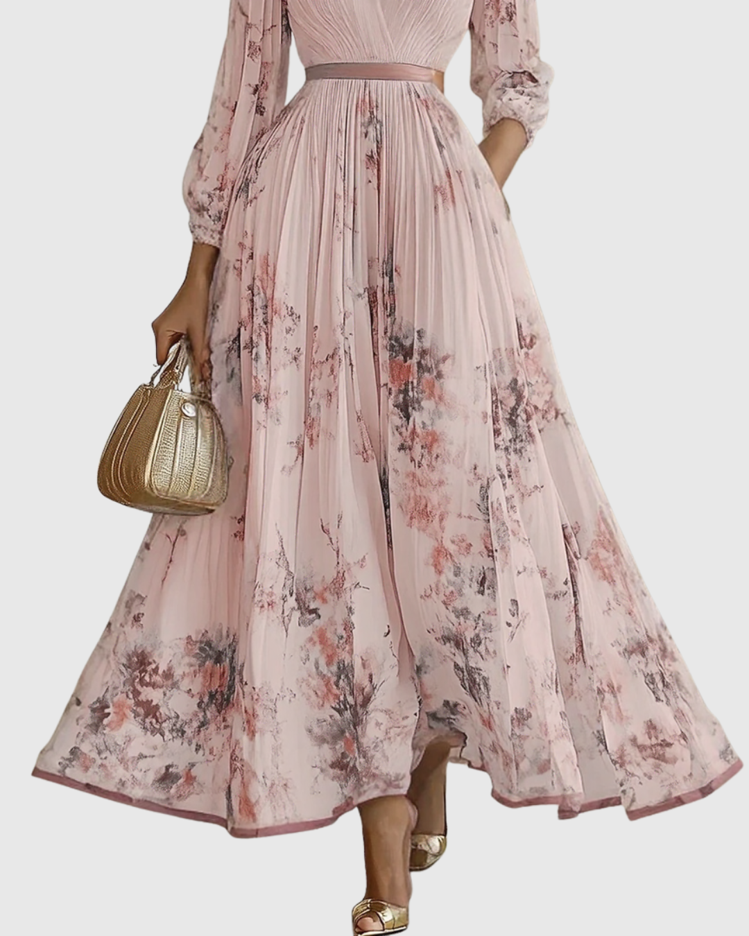 Zuzanna - Elegante Maxi Abito con Pieghe