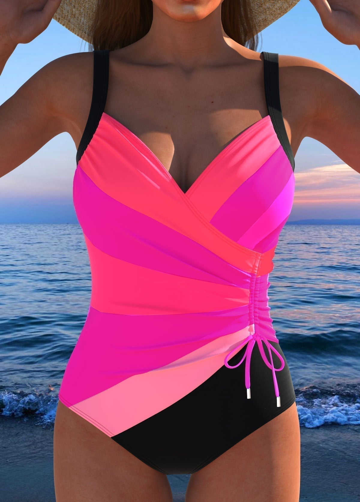 Anna - Costume da bagno avvolgente con stampa colorata