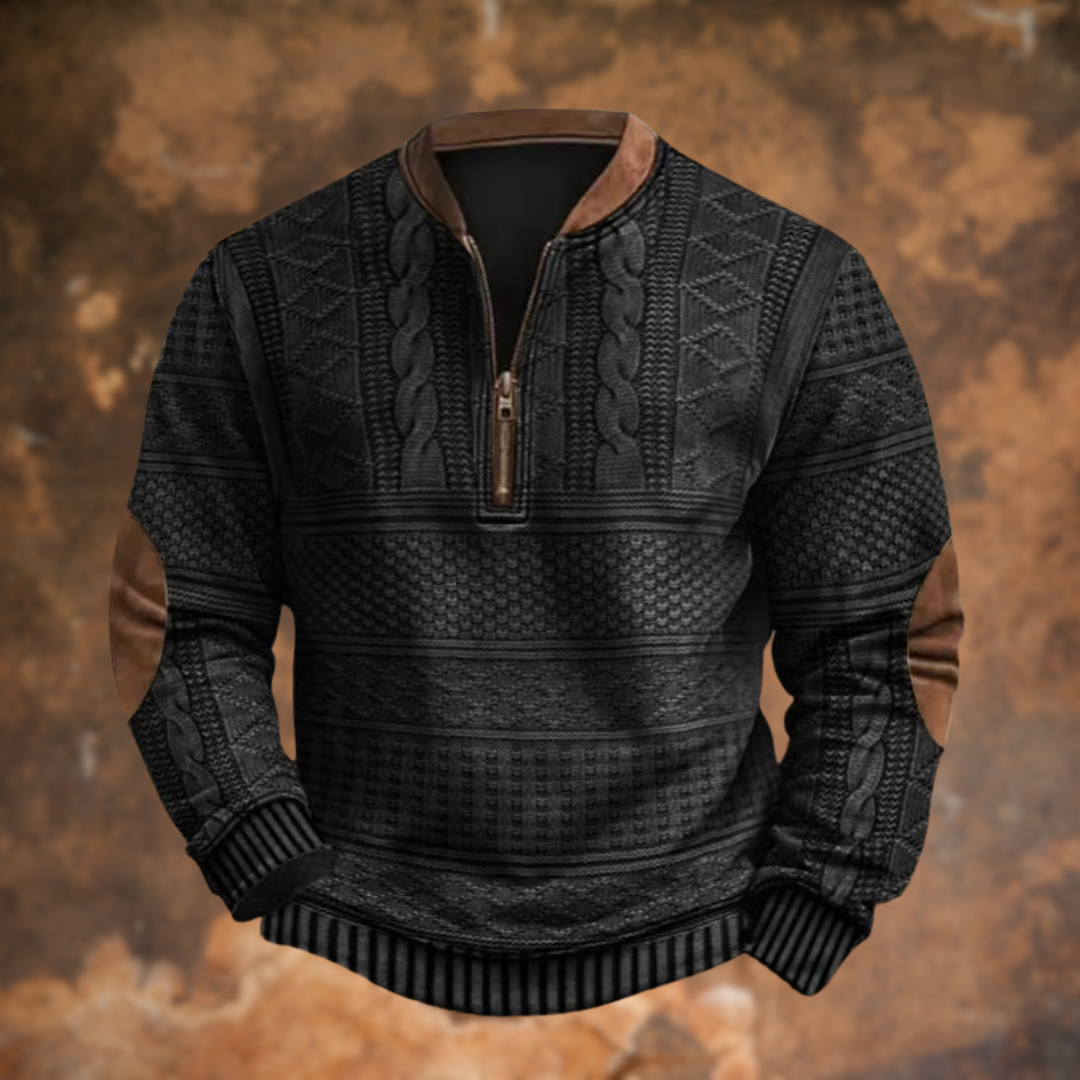 Anton – maglione da uomo con mezza zip e dettagli stilosi