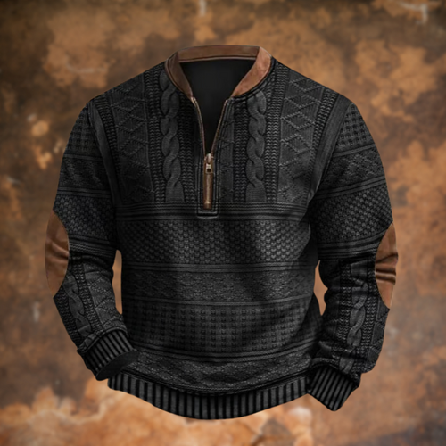 Antonio | maglione da uomo con mezza zip e dettagli stilosi – felpe e pile da uomo | Erminia Boutique Bologna