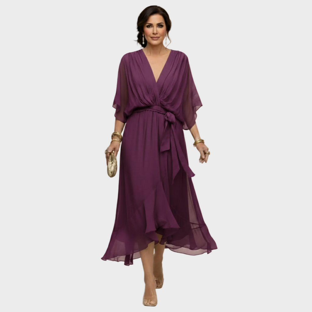 Monica Chiffon - Vestito con scollatura a V