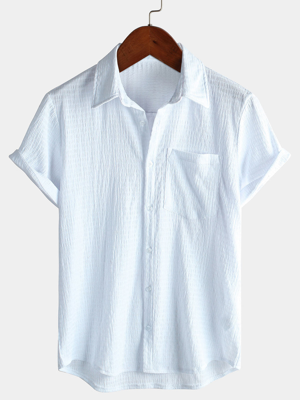 Camicia estiva da uomo a maniche corte in tinta unita con taschino – camicie casual da uomo | Erminia Boutique Bologna
