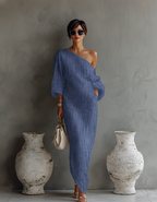 Loredana | Abito Maxi a Spalla Unica – abiti lunghi da donna | Erminia Boutique Bologna