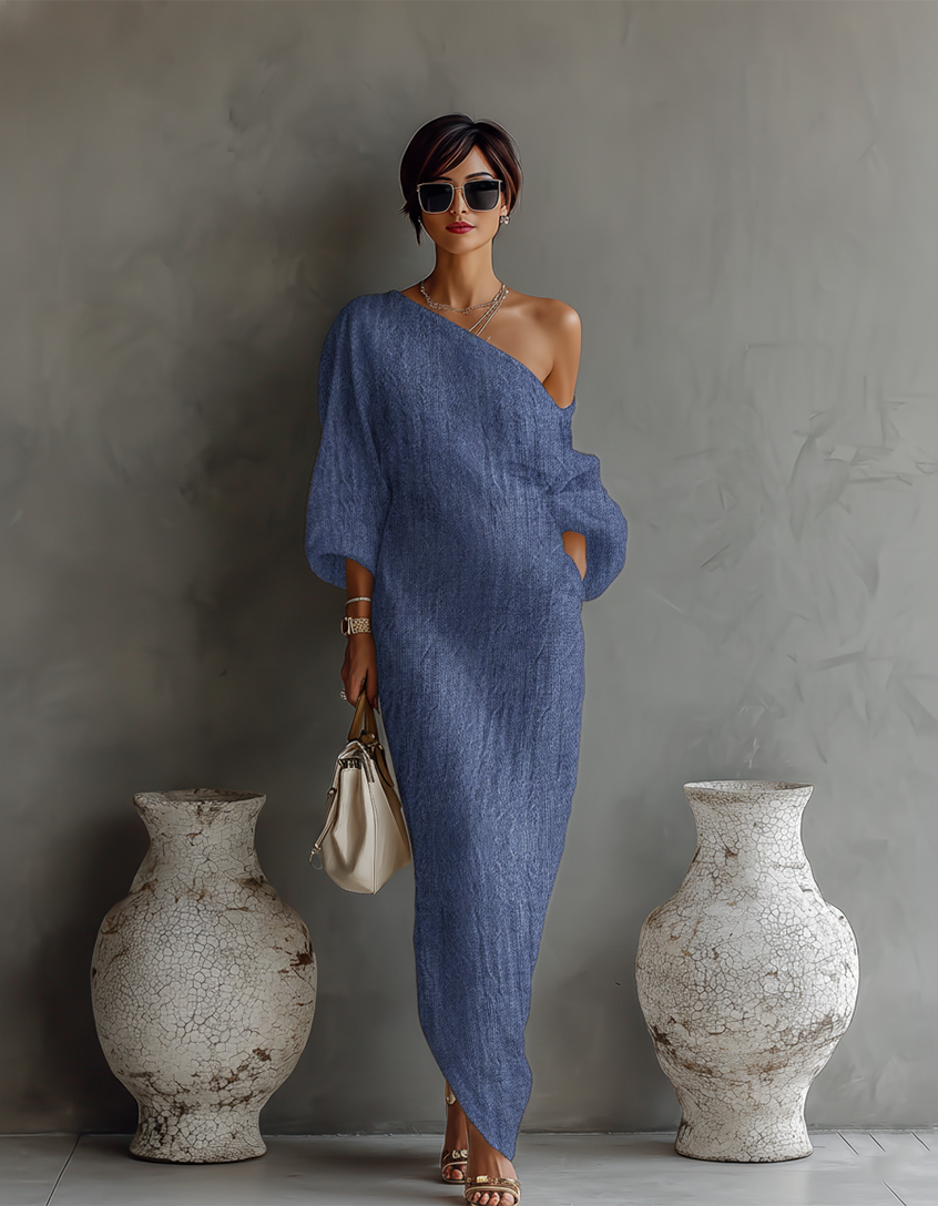 Alicja – Abito Maxi a Spalla Unica
