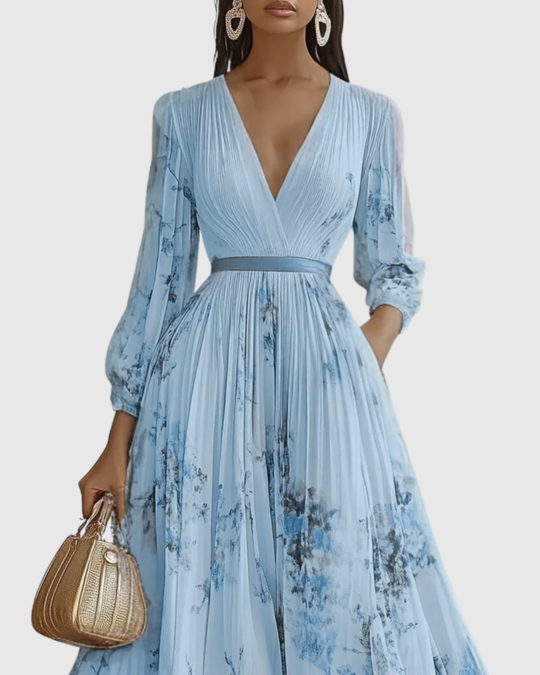 Zuzanna - Elegante Maxi Abito con Pieghe