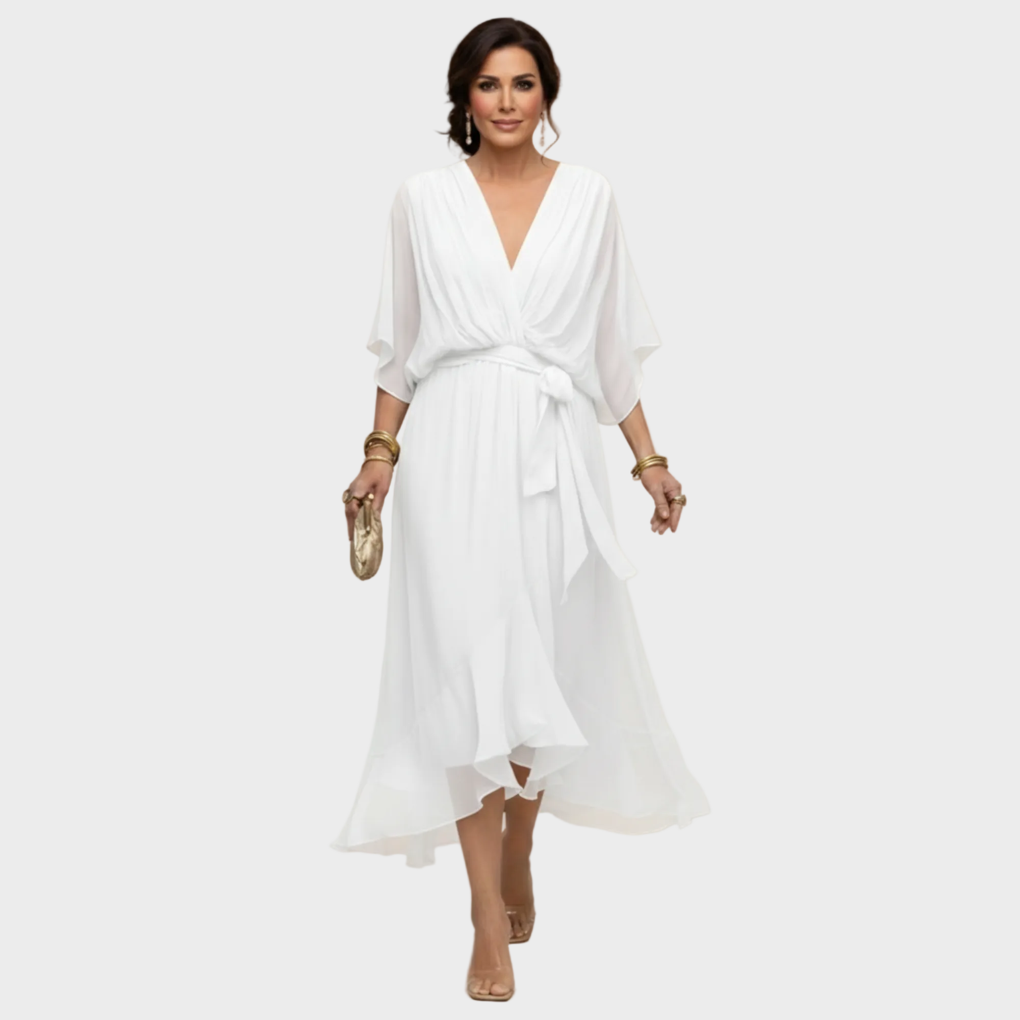Monica Chiffon - Vestito con scollatura a V