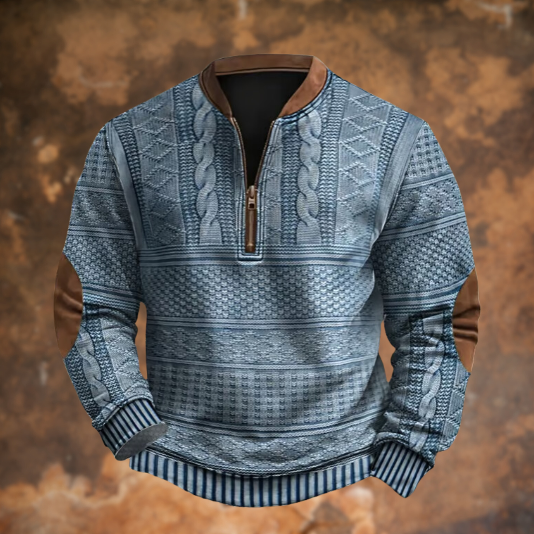 Anton – maglione da uomo con mezza zip e dettagli stilosi