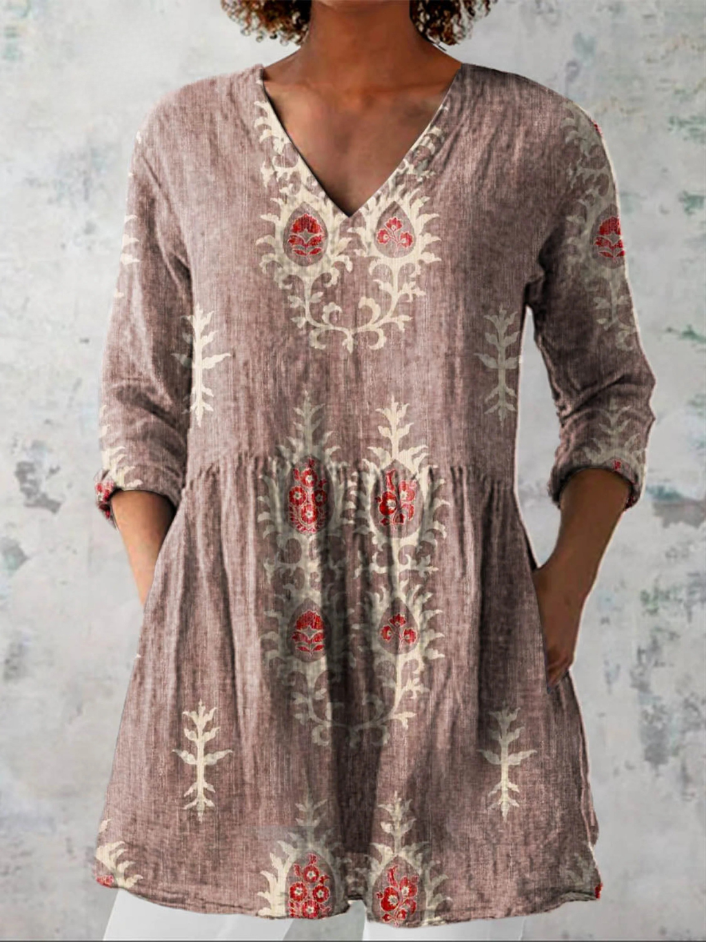 Elisabetta | Blusa Lunga con Scollo a V – bluse estive da donna | Erminia Boutique Bologna