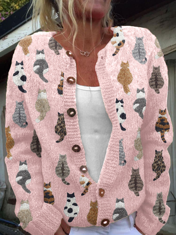 Tosca | Cardigan con gattini – cardigan con gattini da donna | Erminia Boutique Bologna