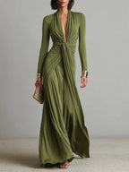 Zofia – Abito Maxi Elegante con Drappeggio