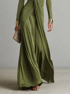 Zofia – Abito Maxi Elegante con Drappeggio