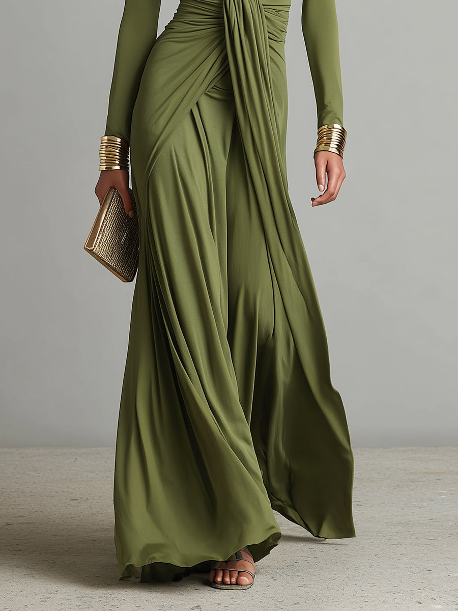 Zofia – Abito Maxi Elegante con Drappeggio