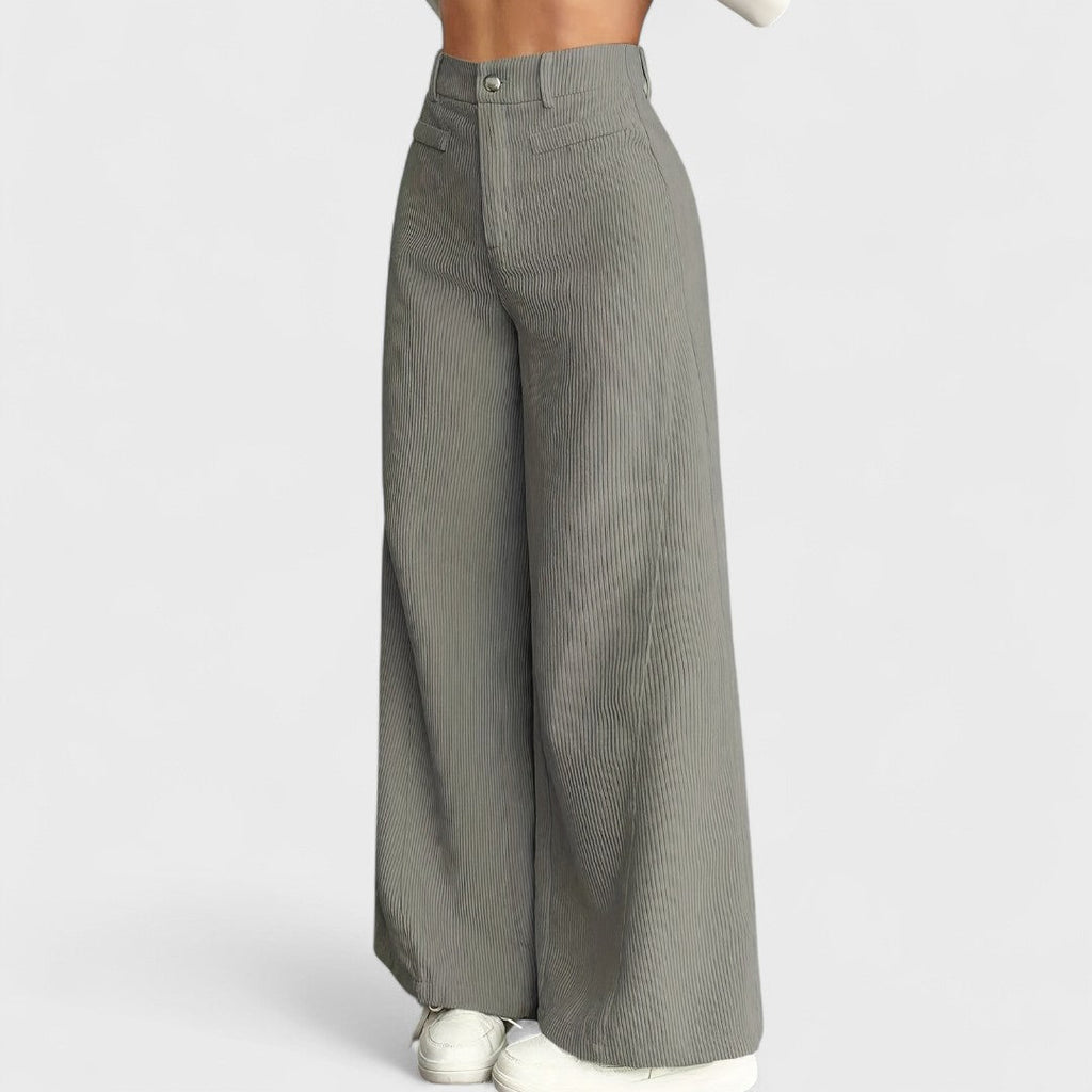 Maia | pantaloni da donna a vita alta con gamba larga – pantaloni da donna | Erminia Boutique Bologna