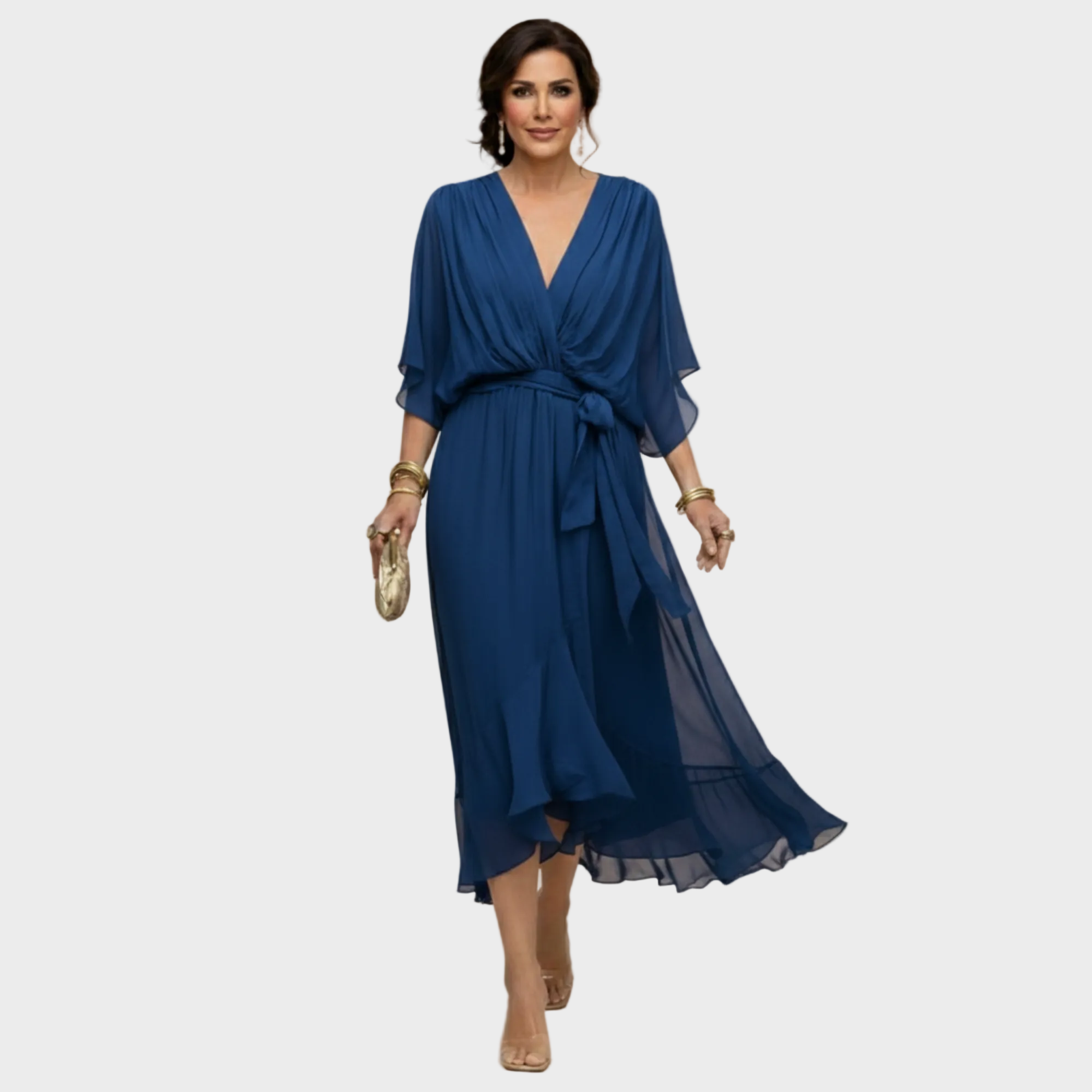 Monica Chiffon - Vestito con scollatura a V
