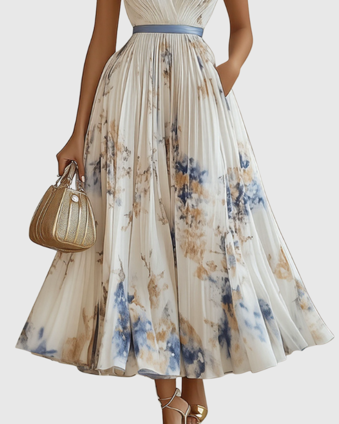 Zuzanna - Elegante Maxi Abito con Pieghe