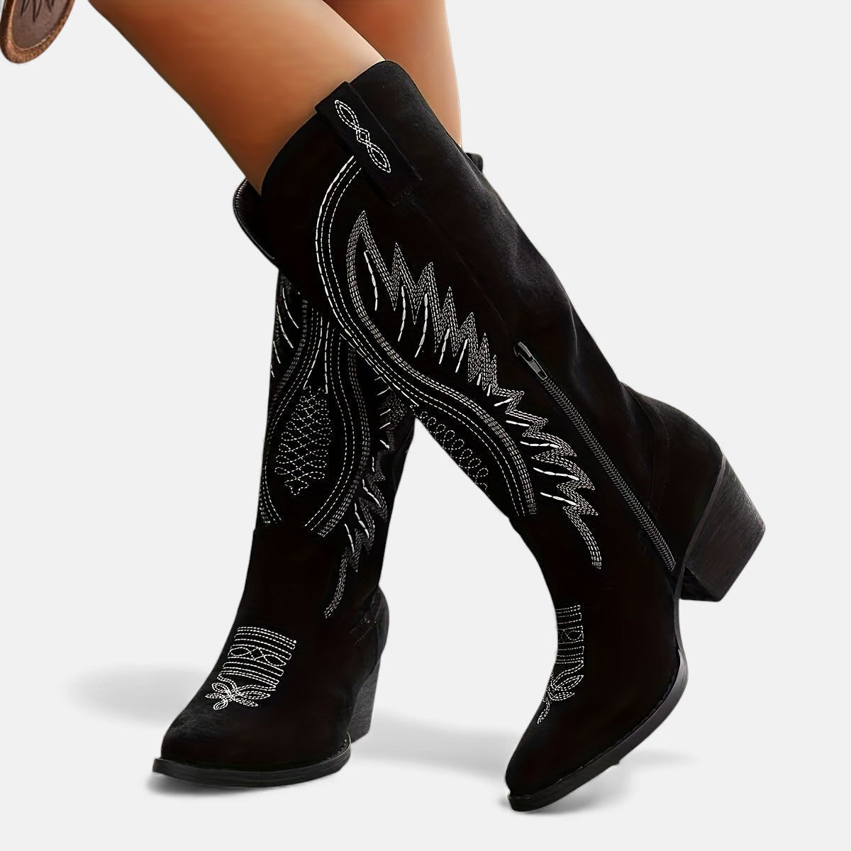 Kinga - Stivali cowboy ricamati alla moda