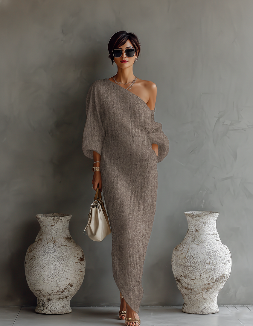 Alicja – Abito Maxi a Spalla Unica