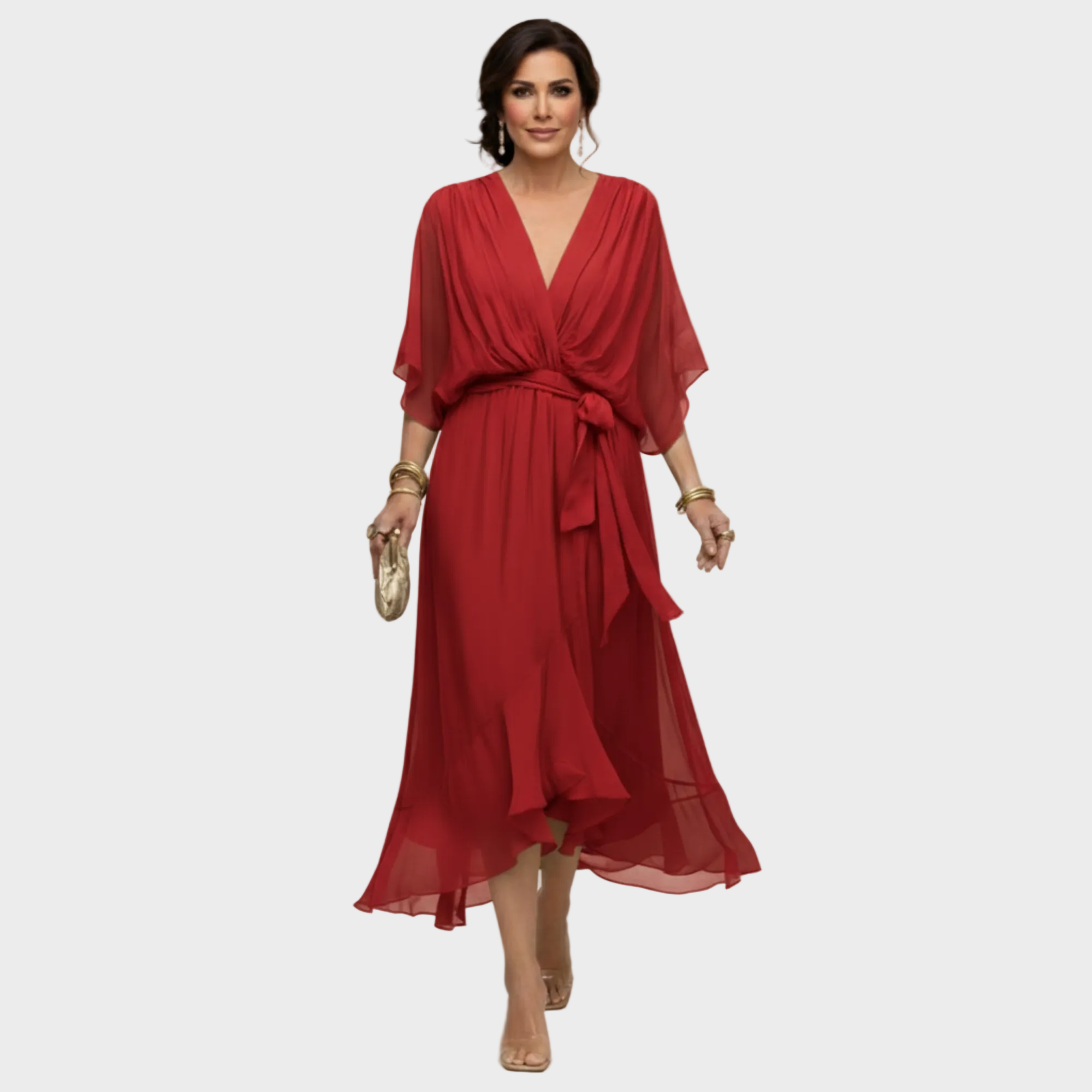 Monica Chiffon - Vestito con scollatura a V