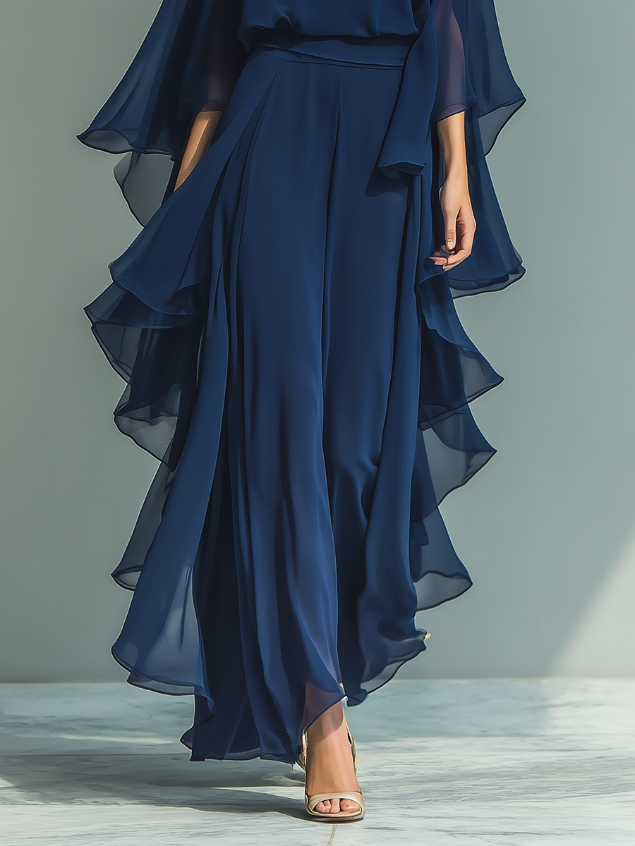 Emilia – Elegante Abito Maxi con Volant