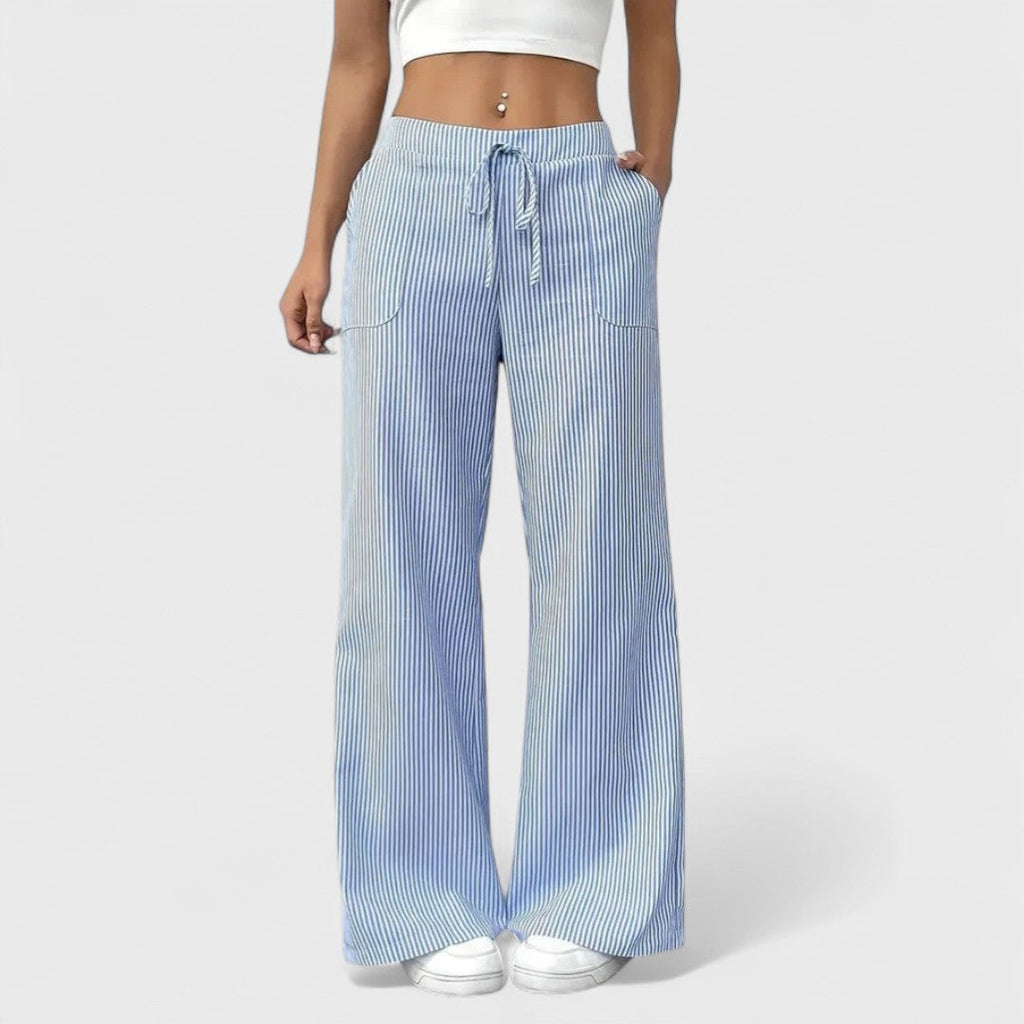 Giulia | pantaloni larghi e comodi con dettagli eleganti – pantaloni da donna | Erminia Boutique Bologna