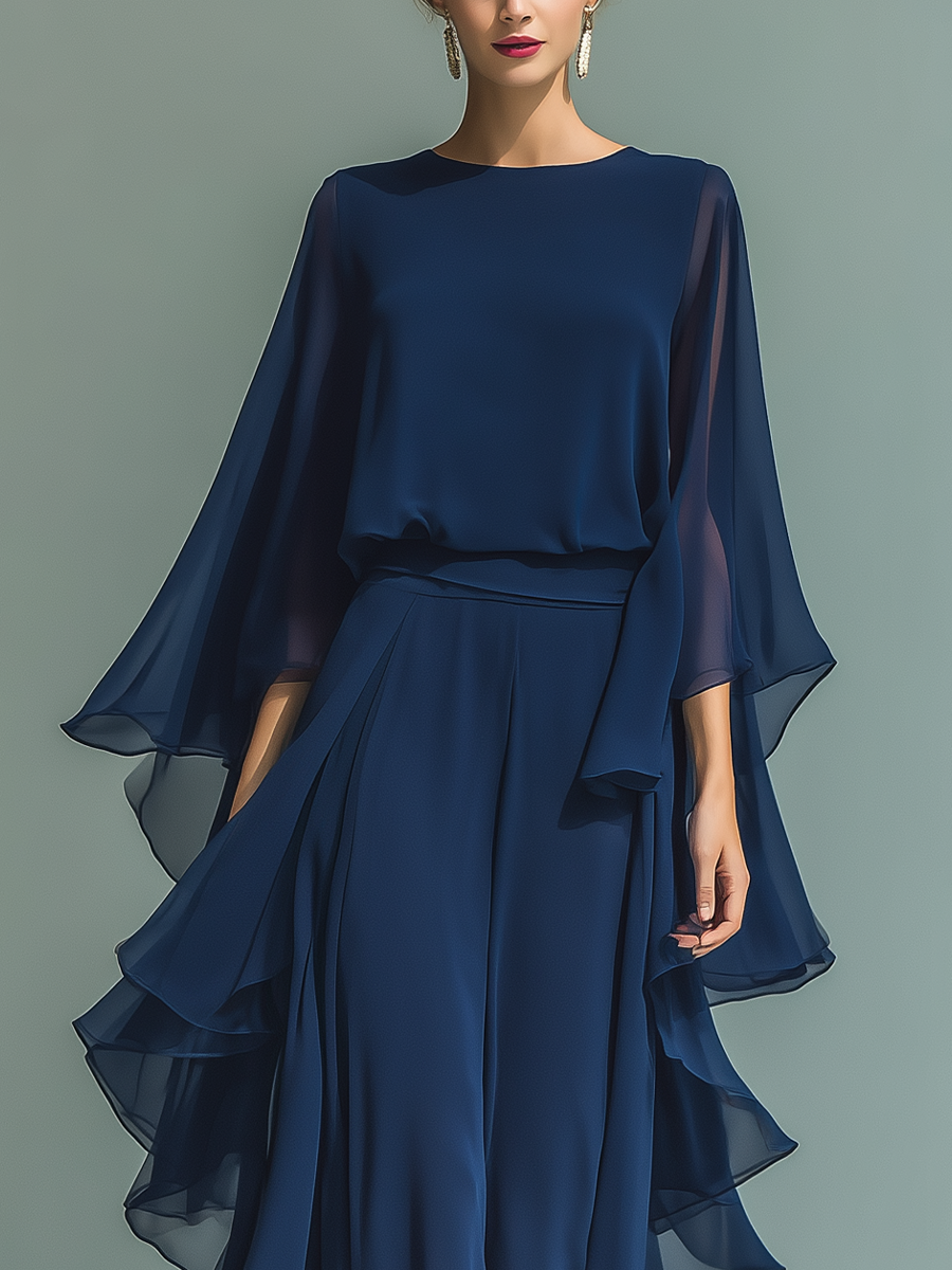 Emilia – Elegante Abito Maxi con Volant