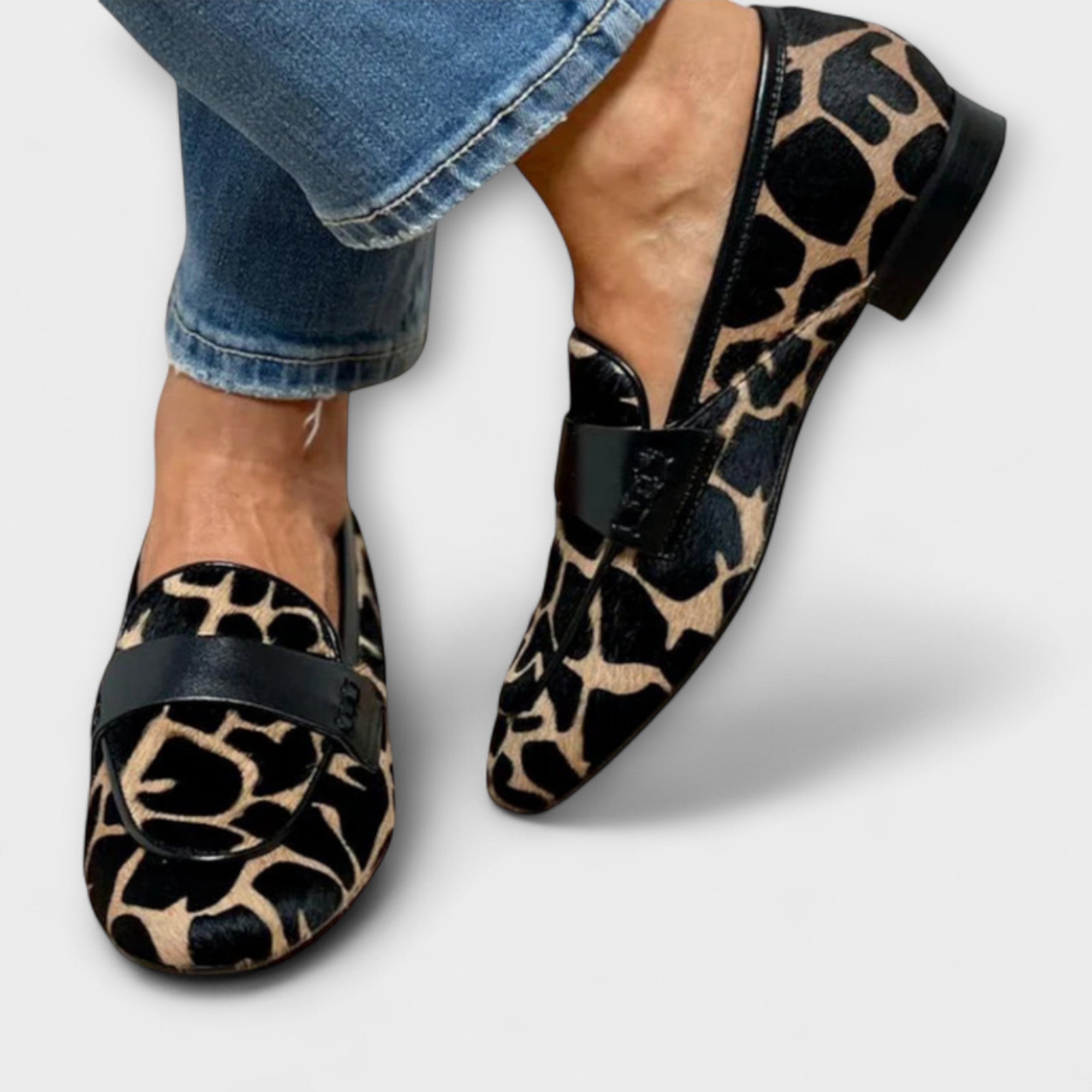 Leonia - Mocassini con stampa leopardata