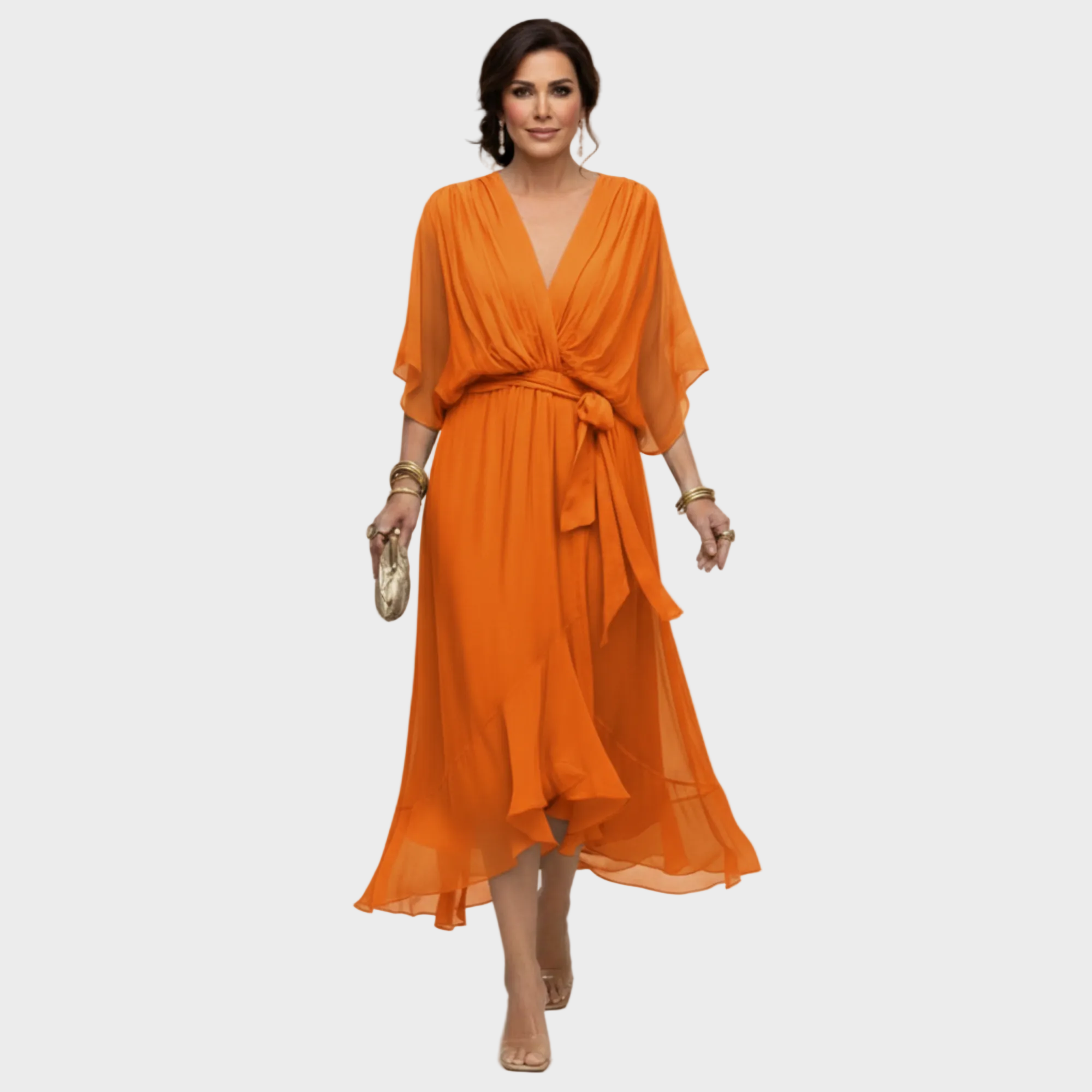 Monica Chiffon - Vestito con scollatura a V
